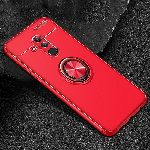 Ultra-thin Silicone Gel Soft Case Cover with Magnetic Finger Ring Stand A04 for Huawei Mate 20 Lite Red