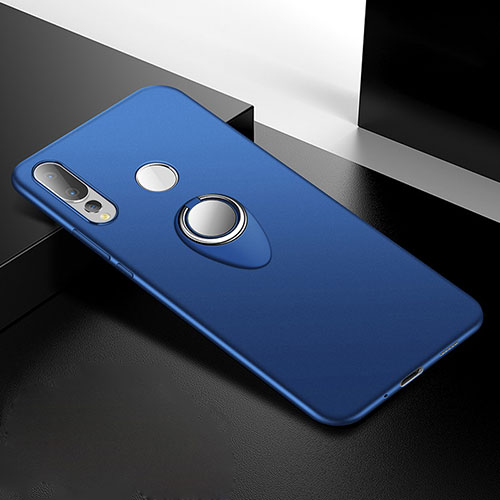 Ultra-thin Silicone Gel Soft Case Cover with Magnetic Finger Ring Stand for Huawei Nova 4 Blue