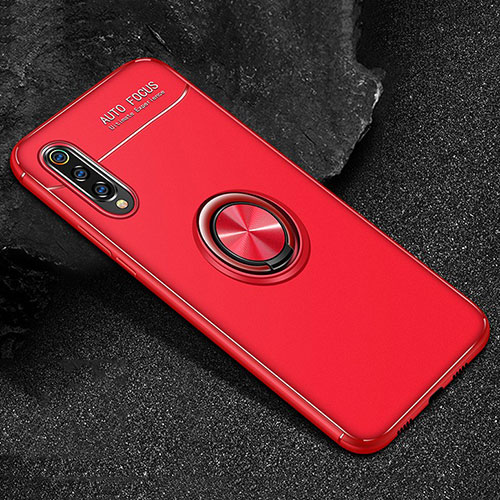 Ultra-thin Silicone Gel Soft Case Cover with Magnetic Finger Ring Stand for Xiaomi Mi 9 Pro Red