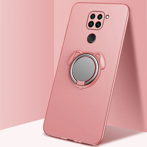 Ultra-thin Silicone Gel Soft Case Cover with Magnetic Finger Ring Stand G03 for Xiaomi Redmi 10X 4G Rose Gold