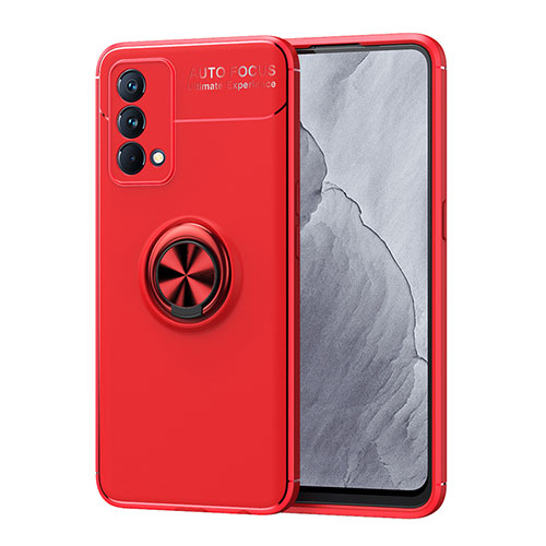 Ultra-thin Silicone Gel Soft Case Cover with Magnetic Finger Ring Stand SD1 for Realme GT Master 5G Red