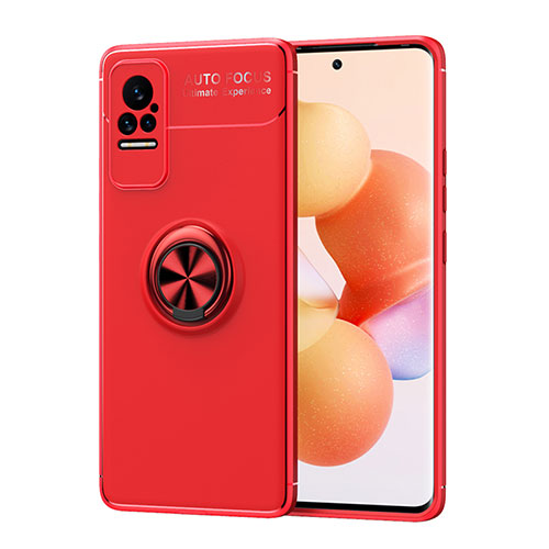 Ultra-thin Silicone Gel Soft Case Cover with Magnetic Finger Ring Stand SD1 for Xiaomi Civi 5G Red