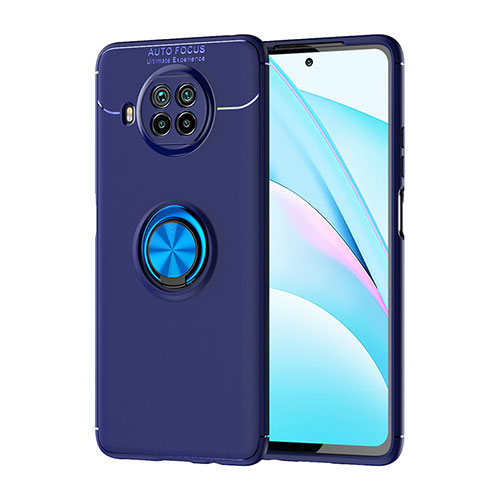 Ultra-thin Silicone Gel Soft Case Cover with Magnetic Finger Ring Stand SD1 for Xiaomi Mi 10i 5G Blue