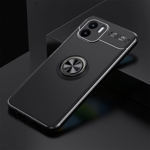 Ultra-thin Silicone Gel Soft Case Cover with Magnetic Finger Ring Stand SD1 for Xiaomi Poco C50 Black