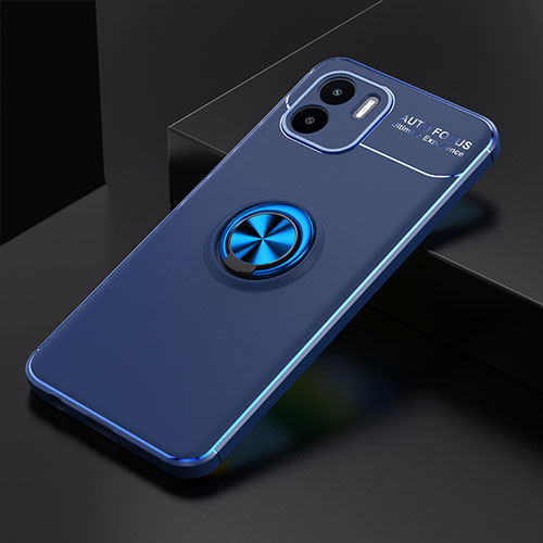 Ultra-thin Silicone Gel Soft Case Cover with Magnetic Finger Ring Stand SD1 for Xiaomi Poco C50 Blue