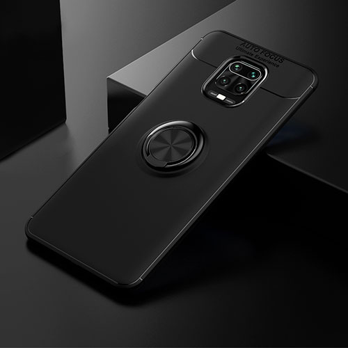 Ultra-thin Silicone Gel Soft Case Cover with Magnetic Finger Ring Stand SD1 for Xiaomi Poco M2 Pro Black