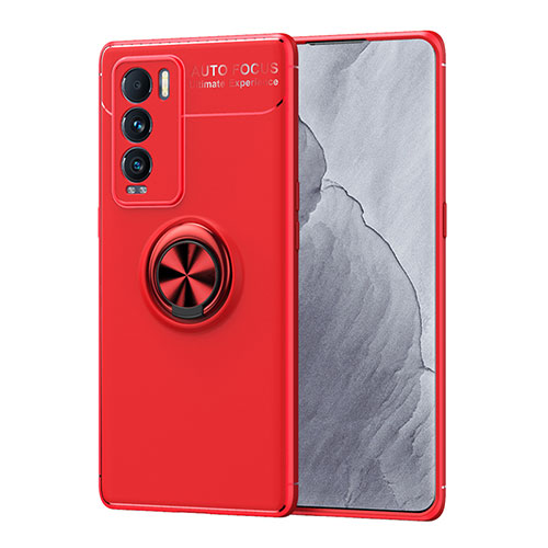 Ultra-thin Silicone Gel Soft Case Cover with Magnetic Finger Ring Stand SD2 for Realme GT Master Explorer 5G Red