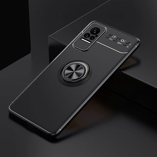 Ultra-thin Silicone Gel Soft Case Cover with Magnetic Finger Ring Stand SD2 for Xiaomi Civi 1S 5G Black