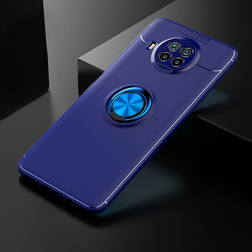 Ultra-thin Silicone Gel Soft Case Cover with Magnetic Finger Ring Stand SD2 for Xiaomi Mi 10i 5G Blue