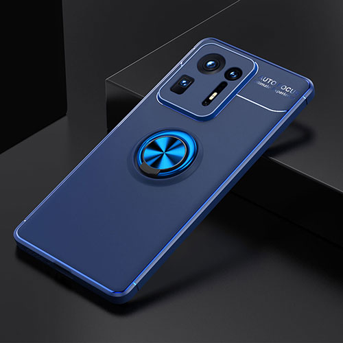 Ultra-thin Silicone Gel Soft Case Cover with Magnetic Finger Ring Stand SD2 for Xiaomi Mi Mix 4 5G Blue