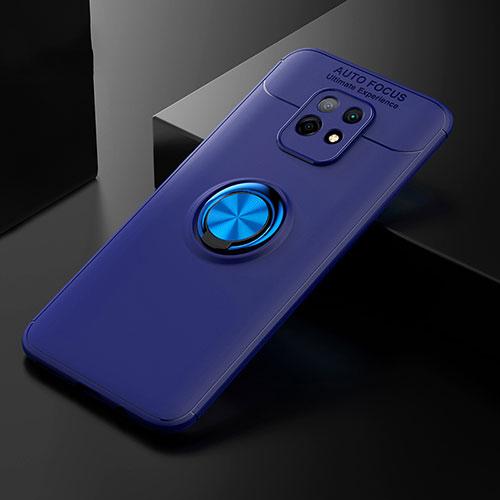 Ultra-thin Silicone Gel Soft Case Cover with Magnetic Finger Ring Stand SD2 for Xiaomi Redmi 10X 5G Blue