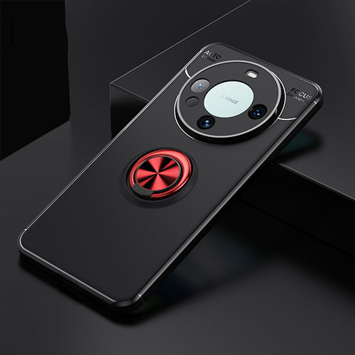 Ultra-thin Silicone Gel Soft Case Cover with Magnetic Finger Ring Stand SD3 for Huawei Mate 60 Pro+ Plus Red and Black