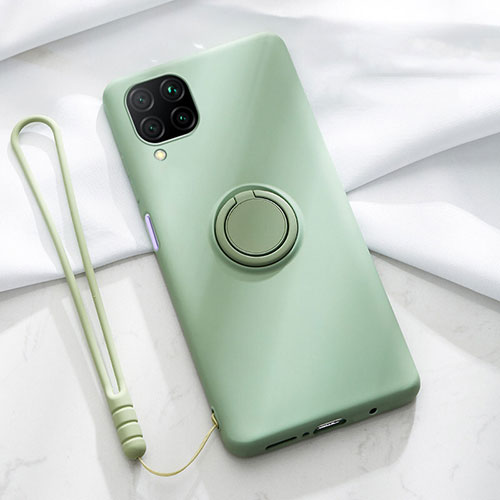 Ultra-thin Silicone Gel Soft Case Cover with Magnetic Finger Ring Stand T01 for Huawei P40 Lite Green