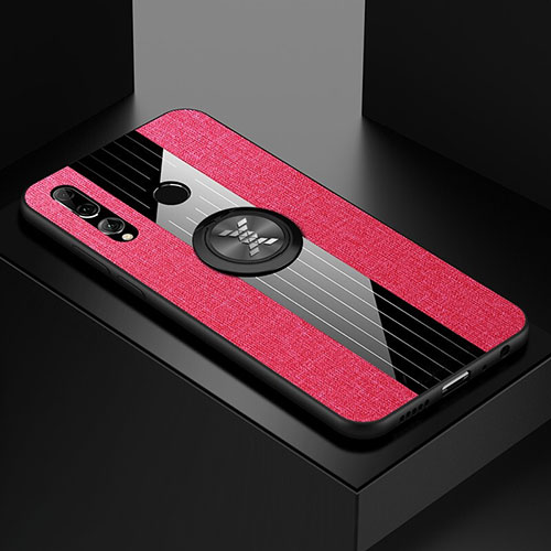 Ultra-thin Silicone Gel Soft Case Cover with Magnetic Finger Ring Stand T04 for Huawei Honor 20E Red