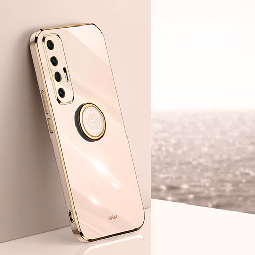 Ultra-thin Silicone Gel Soft Case Cover with Magnetic Finger Ring Stand XL1 for Xiaomi Mi 10S 5G Gold