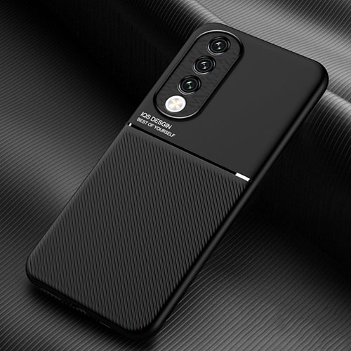 Ultra-thin Silicone Gel Soft Case Cover with Magnetic for Huawei Honor 90 Pro 5G Black