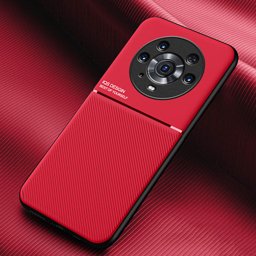 Ultra-thin Silicone Gel Soft Case Cover with Magnetic for Huawei Honor Magic3 Pro 5G Red