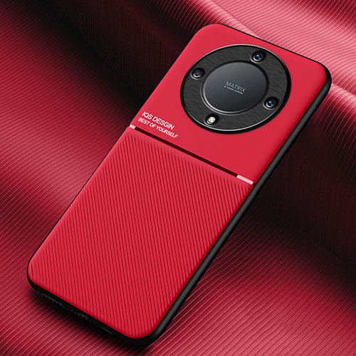 Ultra-thin Silicone Gel Soft Case Cover with Magnetic for Huawei Honor X9a 5G Red