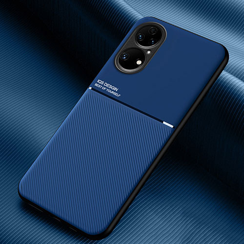 Ultra-thin Silicone Gel Soft Case Cover with Magnetic for Huawei P50 Blue