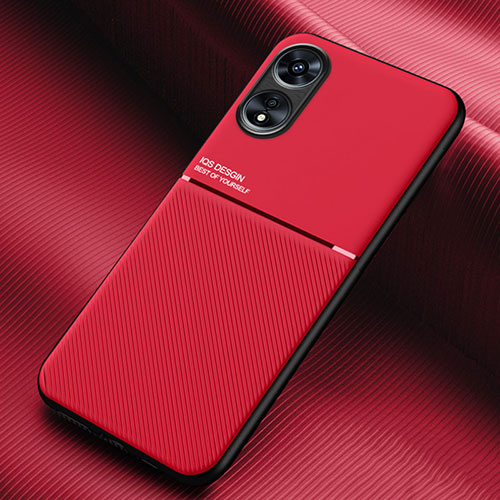 Ultra-thin Silicone Gel Soft Case Cover with Magnetic for Oppo A1 5G Red