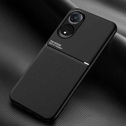 Ultra-thin Silicone Gel Soft Case Cover with Magnetic for Oppo A18 Black