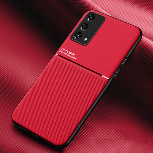 Ultra-thin Silicone Gel Soft Case Cover with Magnetic for Oppo A74 4G Red