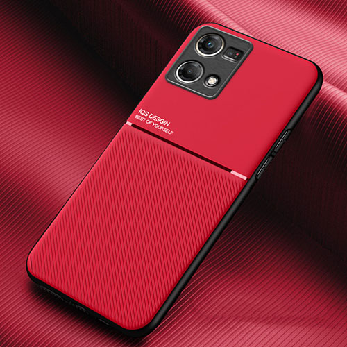 Ultra-thin Silicone Gel Soft Case Cover with Magnetic for Oppo F21 Pro 4G Red