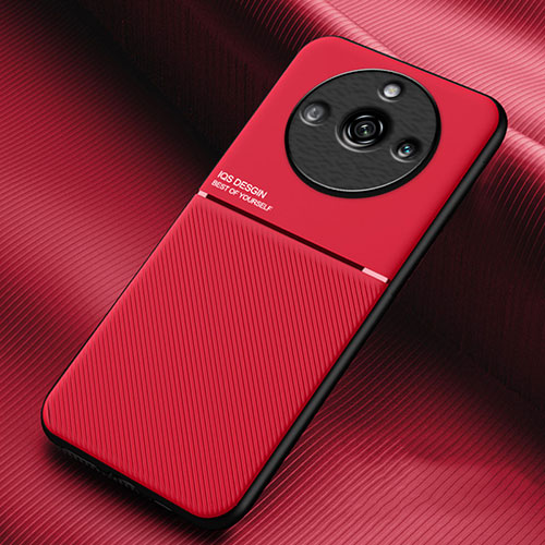 Ultra-thin Silicone Gel Soft Case Cover with Magnetic for Realme Narzo 60 Pro 5G Red