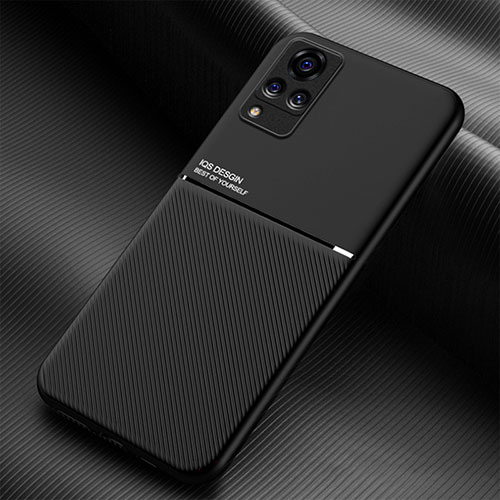 Ultra-thin Silicone Gel Soft Case Cover with Magnetic for Vivo V21s 5G Black