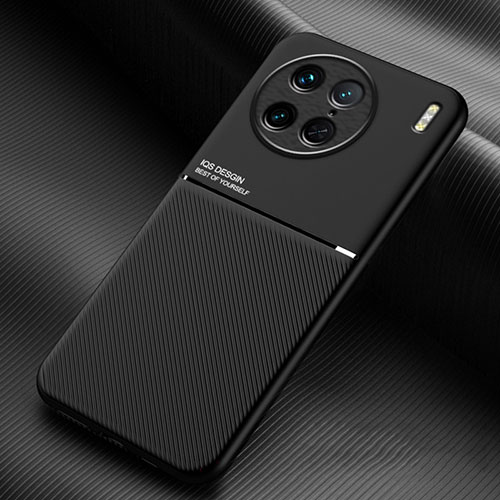 Ultra-thin Silicone Gel Soft Case Cover with Magnetic for Vivo X90 Pro 5G Black