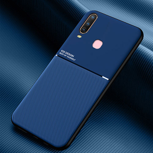 Ultra-thin Silicone Gel Soft Case Cover with Magnetic for Vivo Y11 Blue