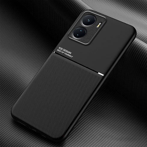 Ultra-thin Silicone Gel Soft Case Cover with Magnetic for Vivo Y16 Black