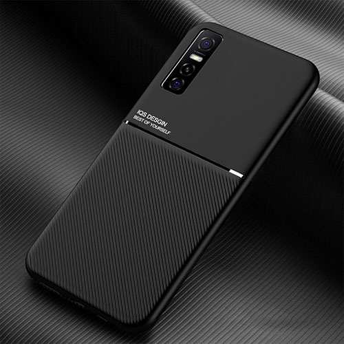 Ultra-thin Silicone Gel Soft Case Cover with Magnetic for Vivo Y73s 5G Black