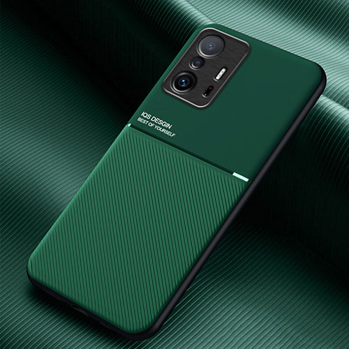 Ultra-thin Silicone Gel Soft Case Cover with Magnetic for Xiaomi Mi 11T Pro 5G Green