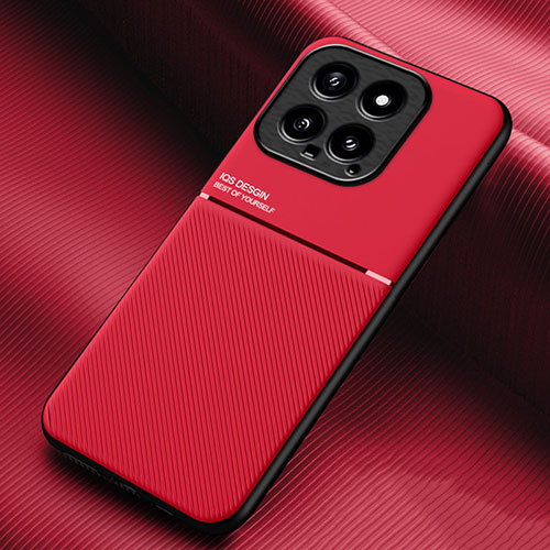 Ultra-thin Silicone Gel Soft Case Cover with Magnetic for Xiaomi Mi 14 Pro 5G Red