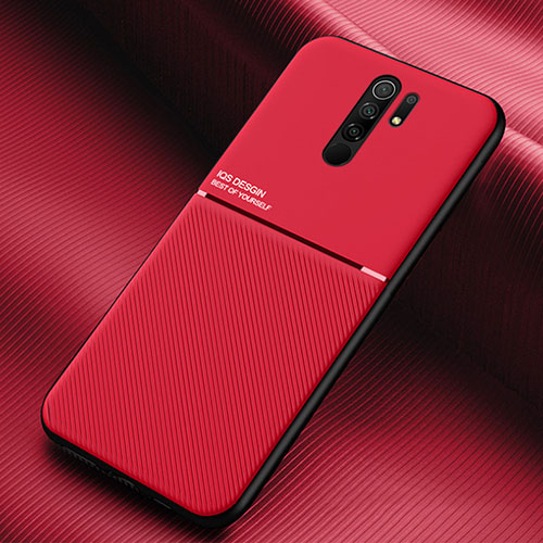 Ultra-thin Silicone Gel Soft Case Cover with Magnetic for Xiaomi Poco M2 Red