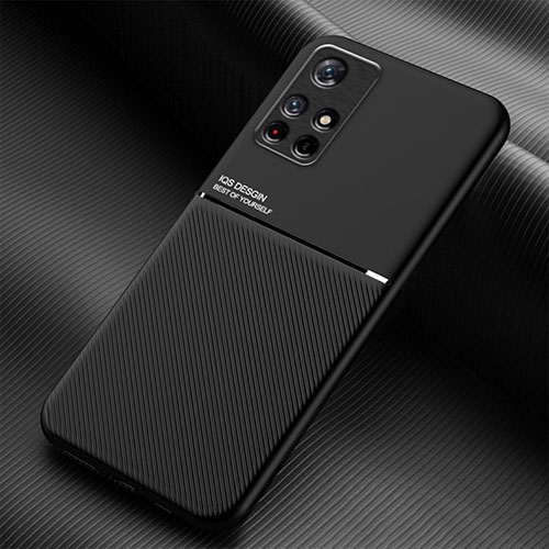 Ultra-thin Silicone Gel Soft Case Cover with Magnetic for Xiaomi Poco M4 Pro 5G Black