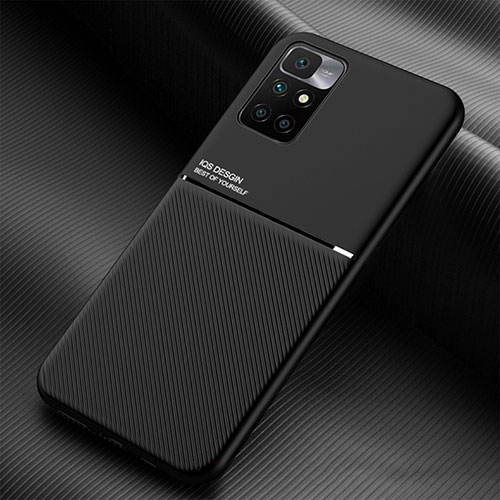 Ultra-thin Silicone Gel Soft Case Cover with Magnetic for Xiaomi Redmi 10 4G Black