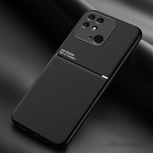 Ultra-thin Silicone Gel Soft Case Cover with Magnetic for Xiaomi Redmi 10 India Black