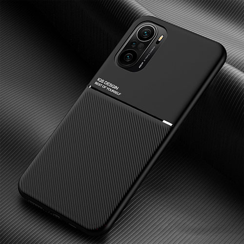 Ultra-thin Silicone Gel Soft Case Cover with Magnetic for Xiaomi Redmi K40 5G Black