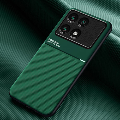 Ultra-thin Silicone Gel Soft Case Cover with Magnetic for Xiaomi Redmi K70 5G Green