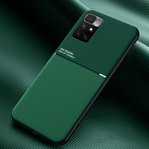 Ultra-thin Silicone Gel Soft Case Cover with Magnetic for Xiaomi Redmi Note 11 4G (2021) Green