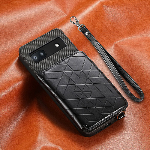 Ultra-thin Silicone Gel Soft Case Cover with Magnetic S01D for Google Pixel 6a 5G Black