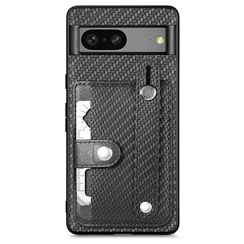 Ultra-thin Silicone Gel Soft Case Cover with Magnetic S01D for Google Pixel 7a 5G Black