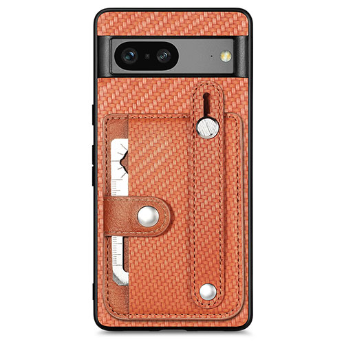 Ultra-thin Silicone Gel Soft Case Cover with Magnetic S01D for Google Pixel 7a 5G Brown