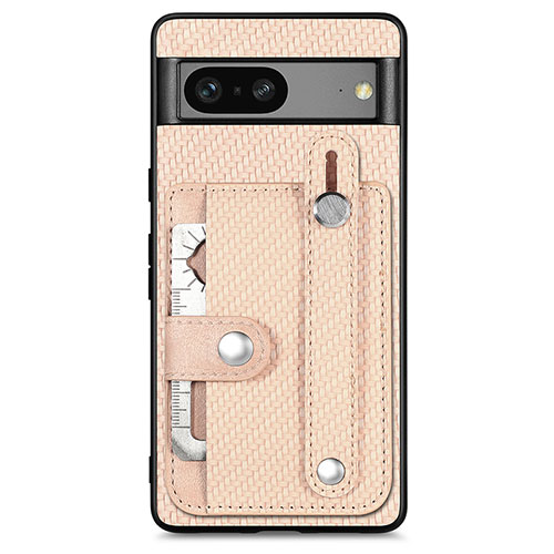 Ultra-thin Silicone Gel Soft Case Cover with Magnetic S01D for Google Pixel 7a 5G Gold
