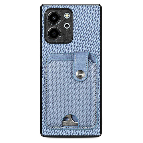 Ultra-thin Silicone Gel Soft Case Cover with Magnetic S01D for Huawei Honor 80 SE 5G Blue