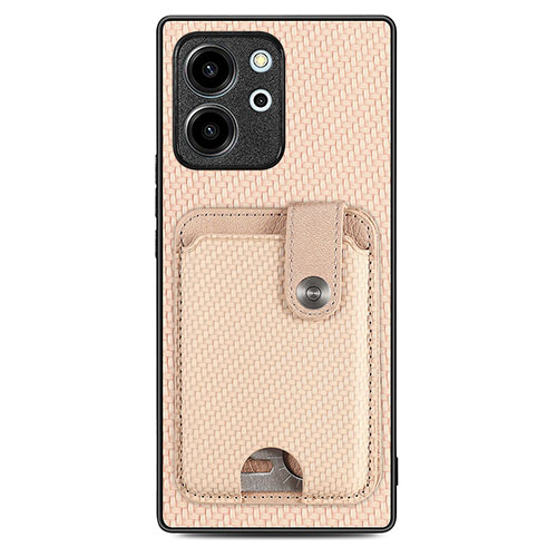 Ultra-thin Silicone Gel Soft Case Cover with Magnetic S01D for Huawei Honor 80 SE 5G Gold