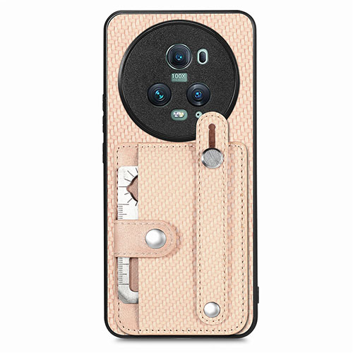 Ultra-thin Silicone Gel Soft Case Cover with Magnetic S01D for Huawei Honor Magic5 Pro 5G Gold