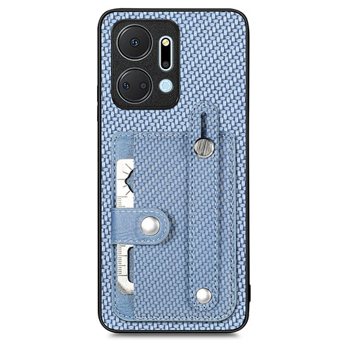 Ultra-thin Silicone Gel Soft Case Cover with Magnetic S01D for Huawei Honor X7a Blue